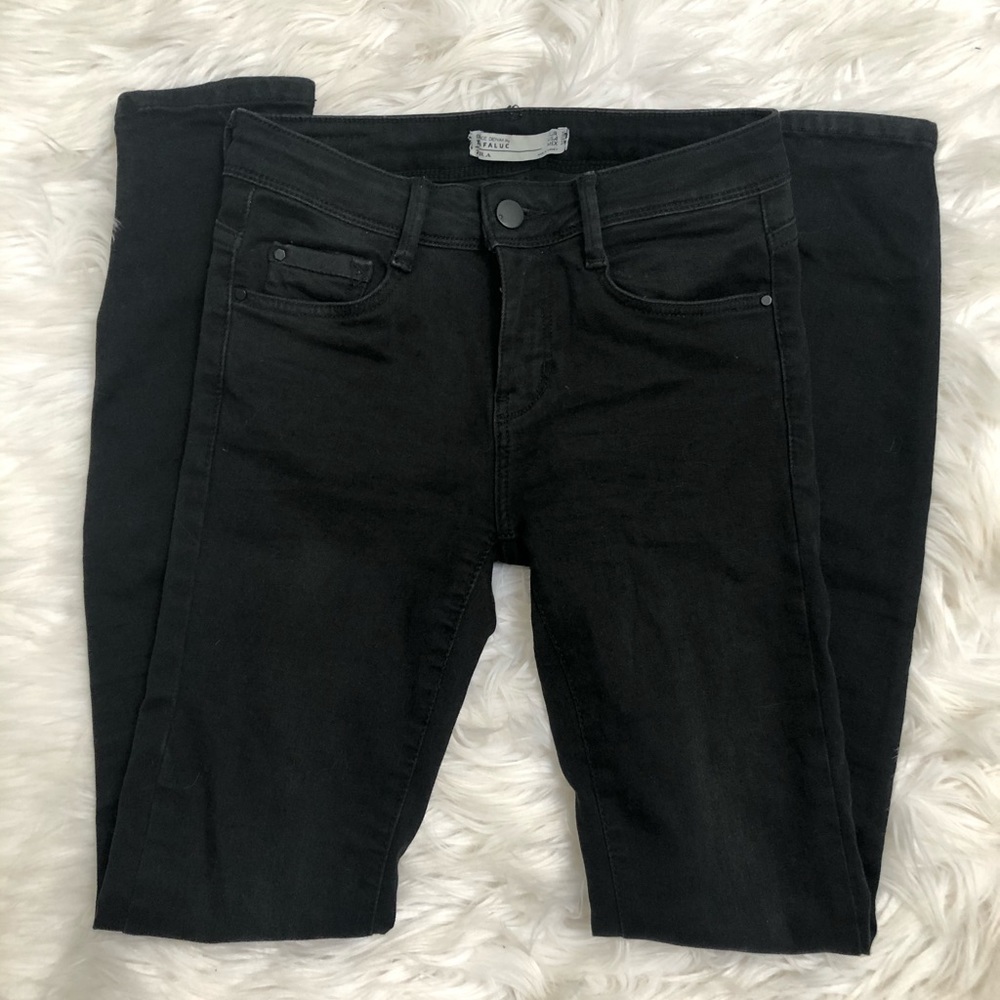 Zara Trafaluc Black Denim Jeans Sz 00 32